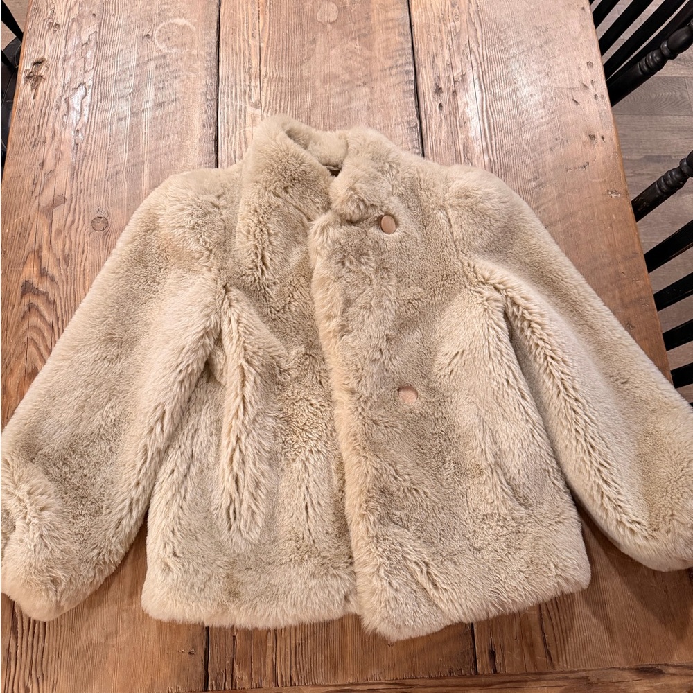 Jordache Cream women Faux Fur Coat. VINTAGE! - Picture 1 of 5